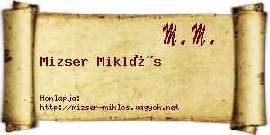 Mizser Miklós névjegykártya