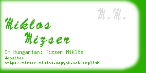 miklos mizser business card